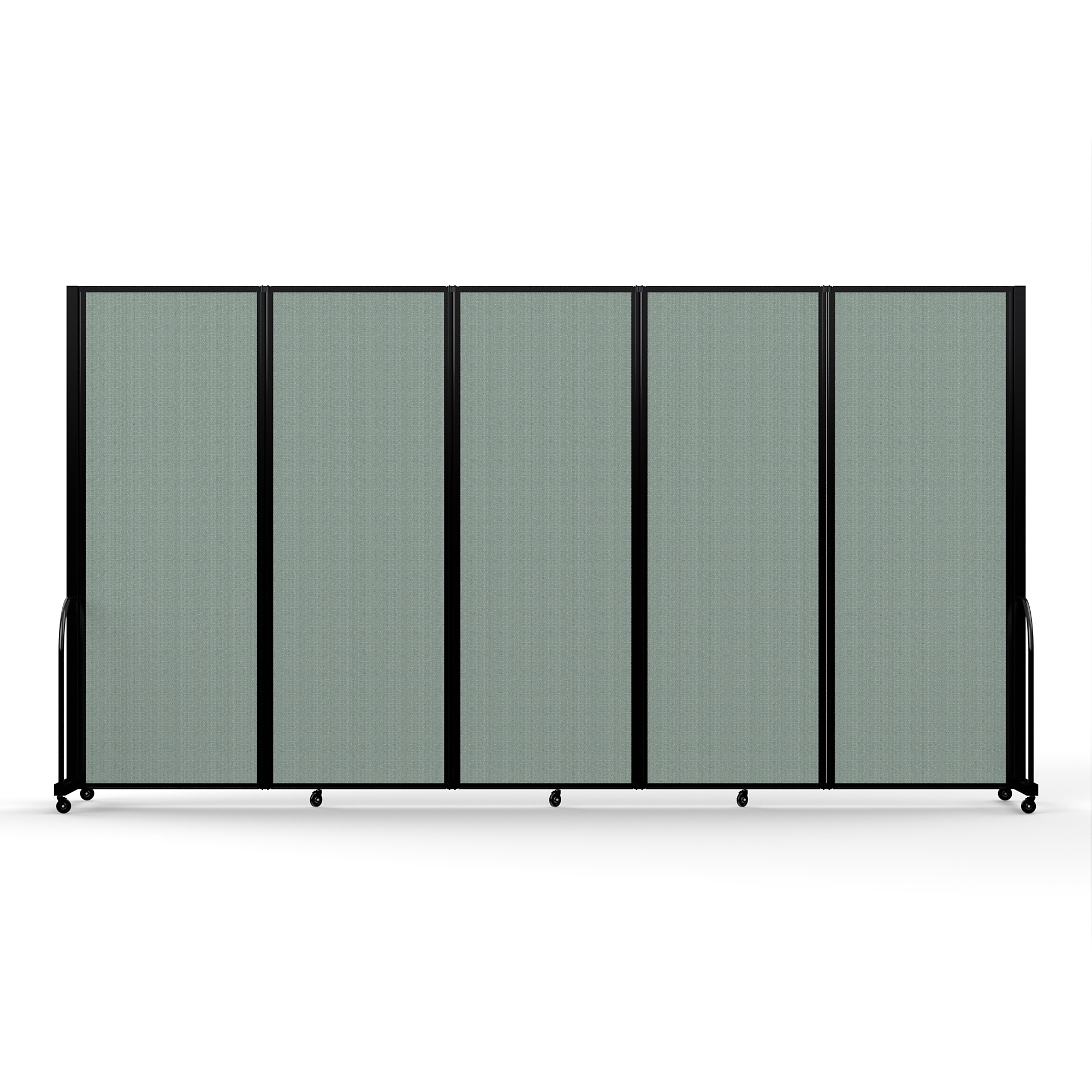 Screenflex Full Motion Divider — 7ft. 6in. x 14ft. 1in., Black Frame, Sea Green, Model# FSH-765-B-EN